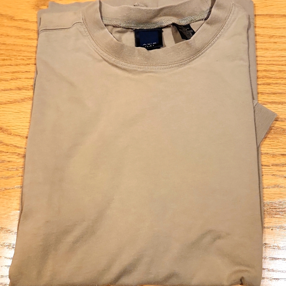 Axis LA Premium Tan Cotton Crew Neck T-Shirt Casual Basic Tee‎ Med